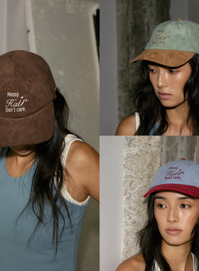 官方正品KAGA 复古秋冬麂皮拼色棒球帽