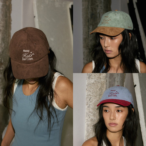 官方正品KAGA 复古秋冬麂皮拼色棒球帽