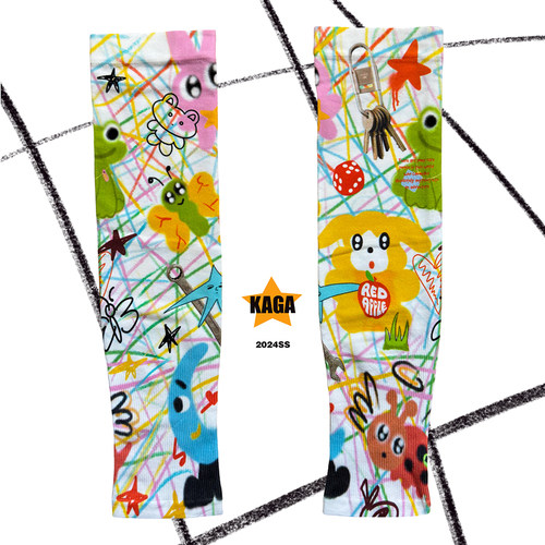 官方正品KAGA【lovely chaos】艺术涂画造型运动户外防晒高弹冰袖