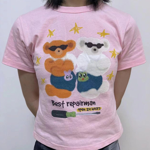 官方正品KAGA 【fix man】印花正肩短袖t恤上衣