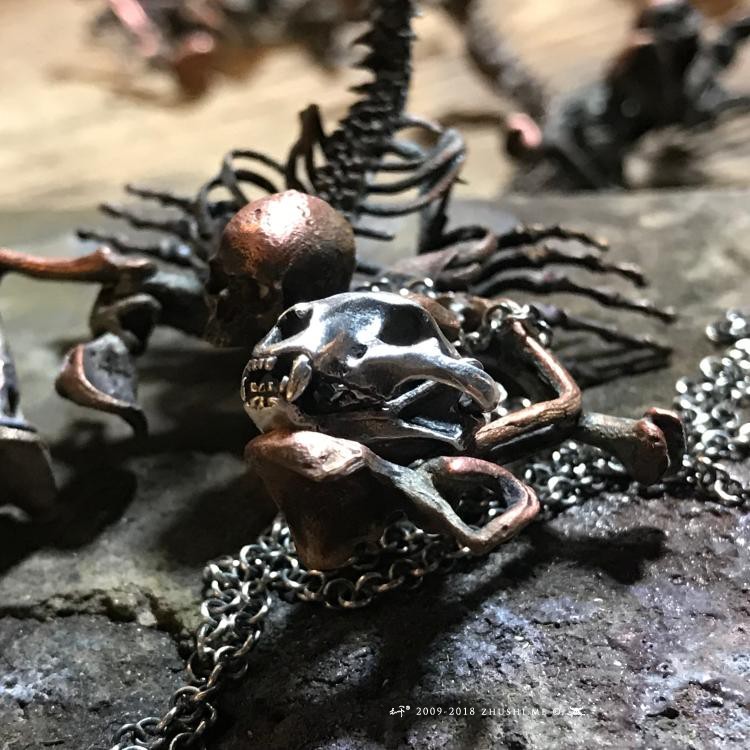 手工制作项链主师纯银情侣剑齿虎