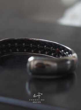 主师原创光面暗黑开口打造手镯