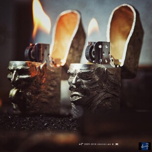 主师原创ZIPP0黑白无常纯银系列打火机东方暗黑文化经典出口欧美