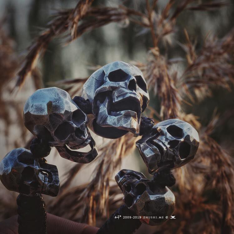 主师新款银饰蜘蛛全新订做原创设计手工纯银制作切面骷髅编织手链