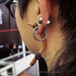 主师原创纯银s925手工防过敏男女简约炼金术衔尾蛇耳环包邮尾戒蛇