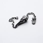 主师2018新款 原创S925纯银手工乌鸦头骨银饰手链