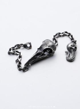 乌鸦手链主师纯银原创乌鸦头