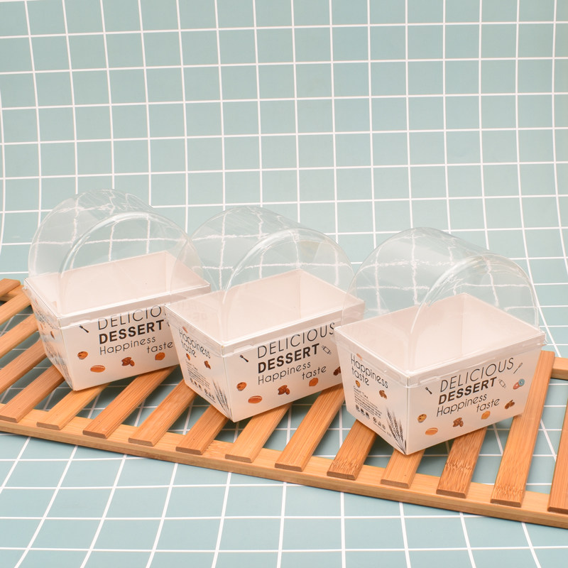 包邮厚蛋三明治包装盒子全麦吐司简餐便当纸盒白色透明盖子打包盒
