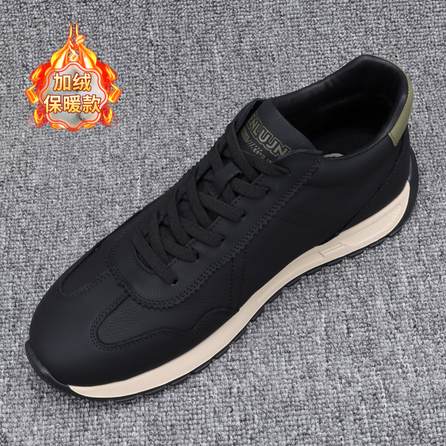 冬季保暖休闲鞋男日常轻便百搭运动高帮板鞋潮流系带加绒二棉鞋男