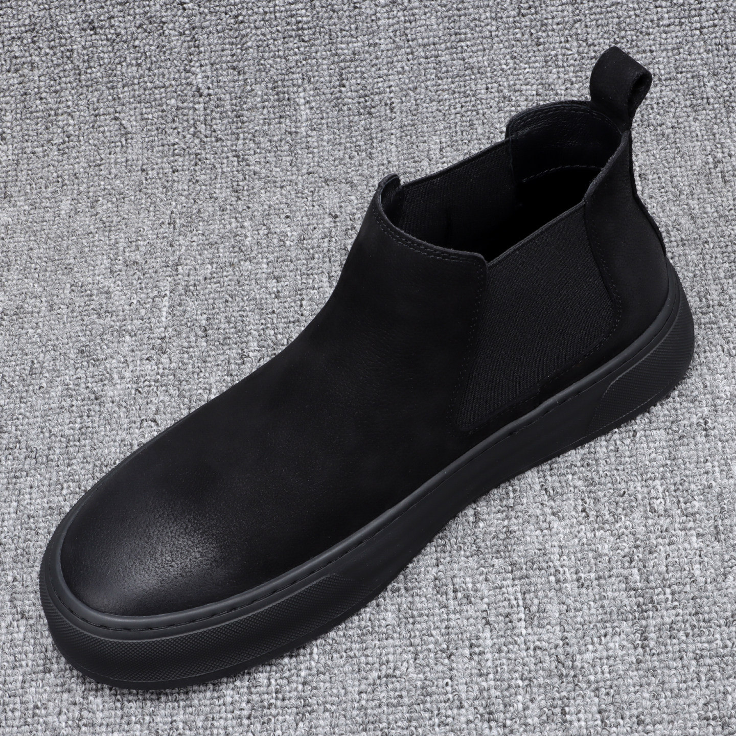 秋冬新款高帮鞋男简约款百搭短筒男靴韩版真皮透气套脚休闲鞋子男,流行男鞋,高帮鞋,淘宝优惠券,粉丝福利购,淘宝优惠卷