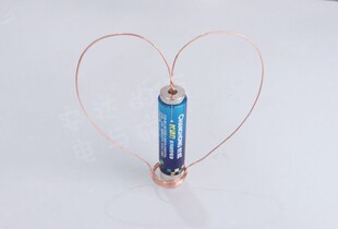 旋转线圈 铜线磁铁电池diy自制电动机 科技小制作物理实验