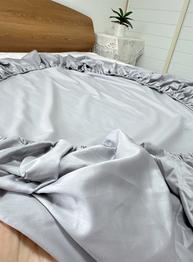 福利款，外贸出口400根60支纯棉贡缎全棉浅灰色全包床笠1.8m米床