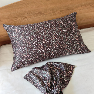 田园小碎花 枕芯套 外贸尾货60支纯棉贡缎全棉单人枕套48x74一对装