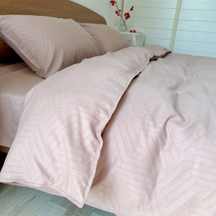 高品质！出口外贸尾多层提花纯全棉双人被套床单四件套200x230cm