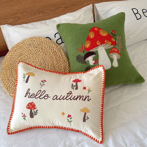 外贸出口原单小蘑菇枕套靠垫套