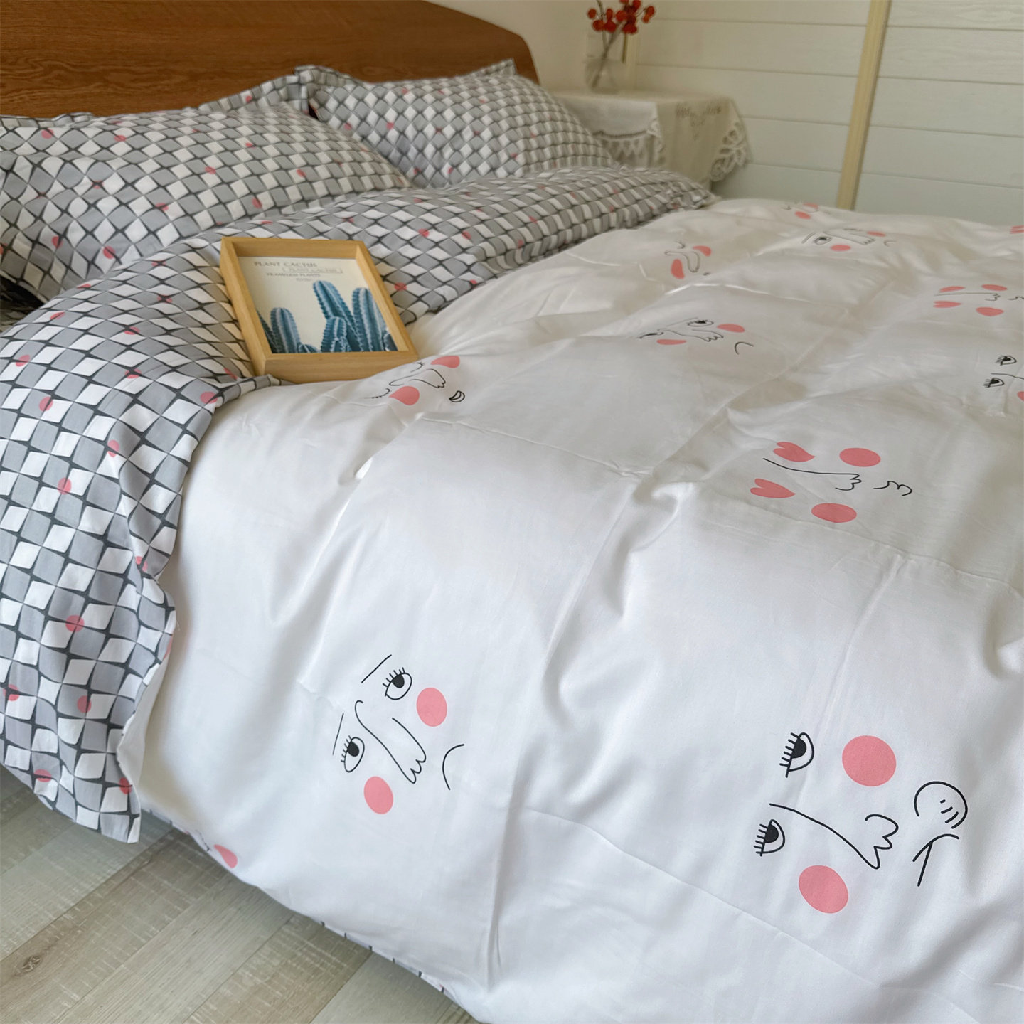 清仓特价 品牌尾料斜纹纯全棉简约双人被套四件套1.8m床品200x230