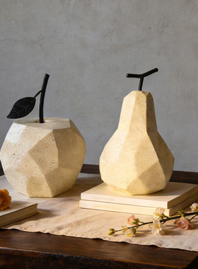 跨境热卖铁艺树脂家居苹果梨子桌面摆件简约现代家居装饰工艺品