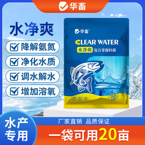 华畜复合芽孢杆菌水净爽免红糖鱼虾蟹水产养殖调水净水饲料添加剂