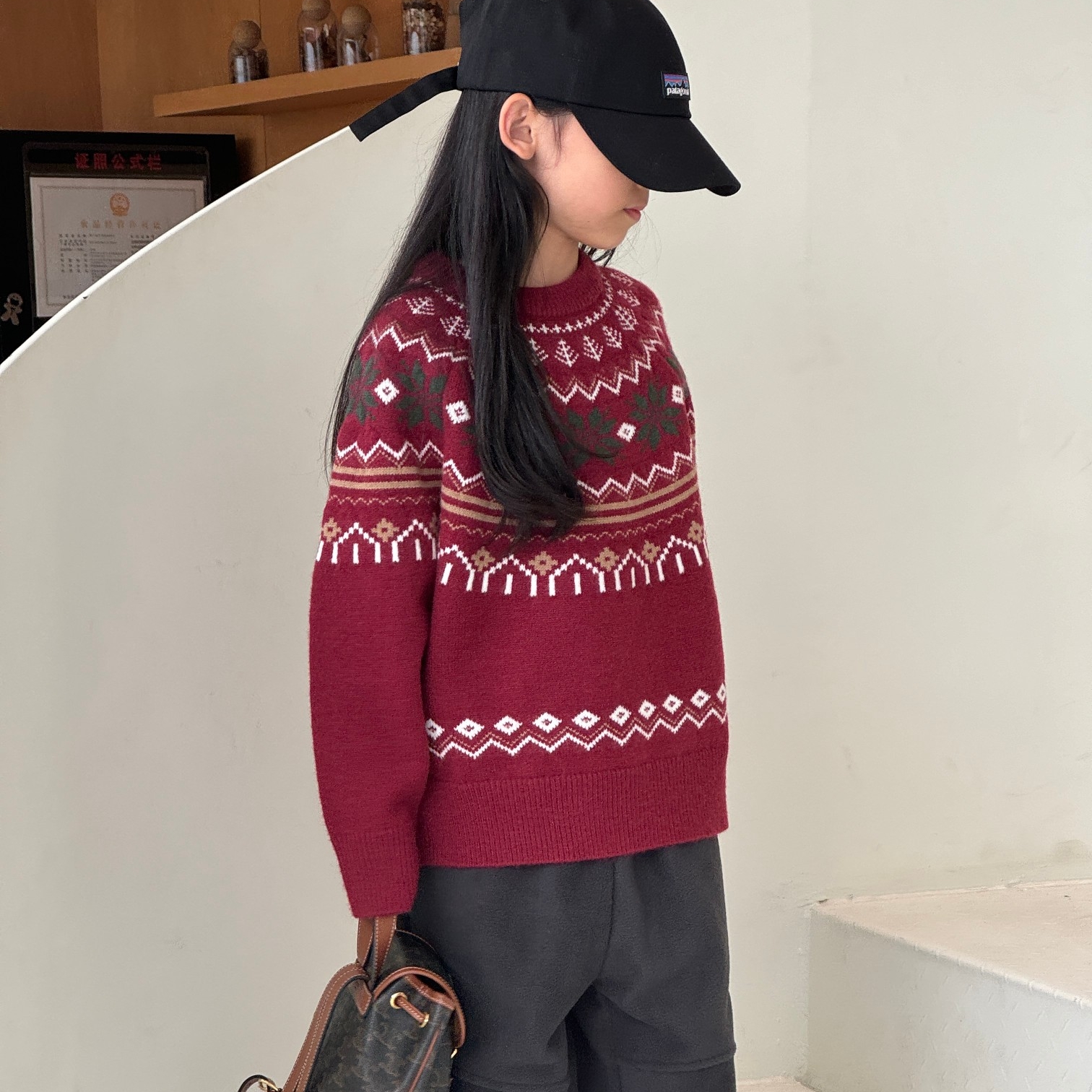 男童女童羊绒混纺毛衣针织衫