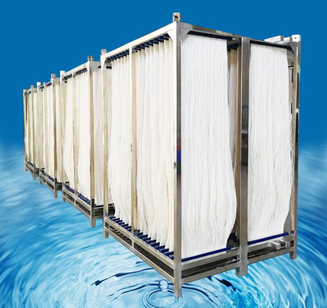 工业污水处理pvdf带内衬mbr膜 不断丝 mbr中空纤维膜组件