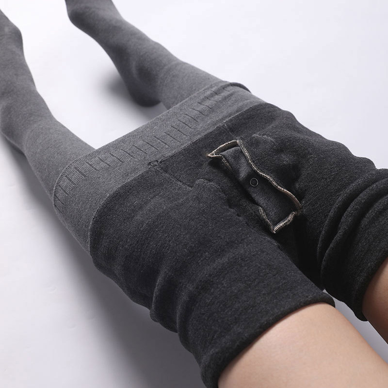 男士光腿神器男款打底裤冬季加绒加厚保暖高腰踩脚连裤袜性感紧身