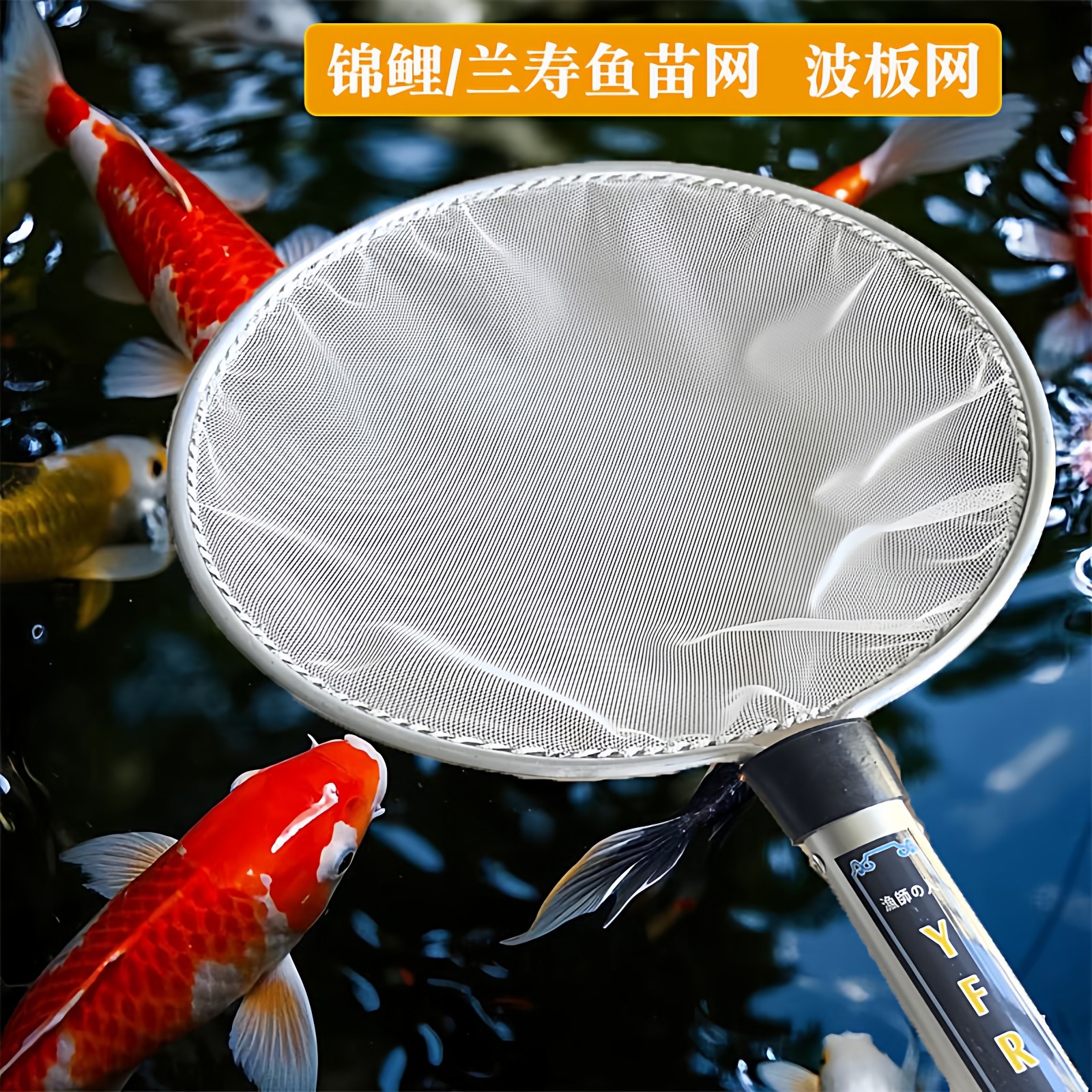 锦鲤选鱼网波板网鱼苗挑鱼网观赏鱼网捞平底网兜金鱼抄网水花网捞