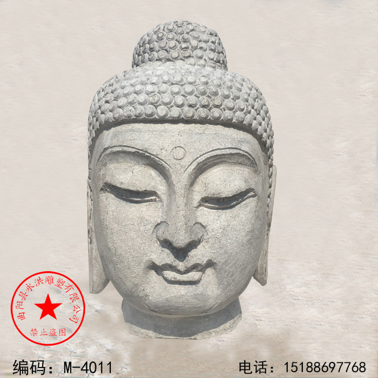 石雕佛头 仿古家居饰品做旧石雕石雕