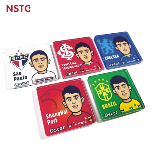 NSTC原创冰箱贴上海海港奥斯卡纪念款足球迷球星卡通生涯一套5个