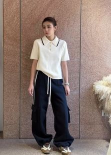 2025秋冬Dress Queen正品2025秋冬新款短袖针织衫时尚百搭上衣