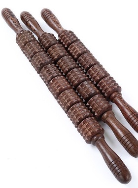 鸡翅木按摩棒保健按摩轮瑜伽轮棒敲打腰背部穴位棒经络滚轮