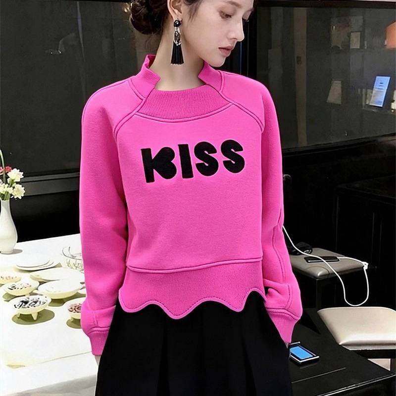 秋冬新款KISS字母宽松显瘦卫衣