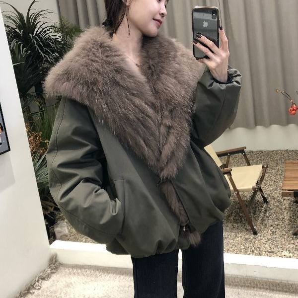 宽松加厚海军领韩版派克服外套女