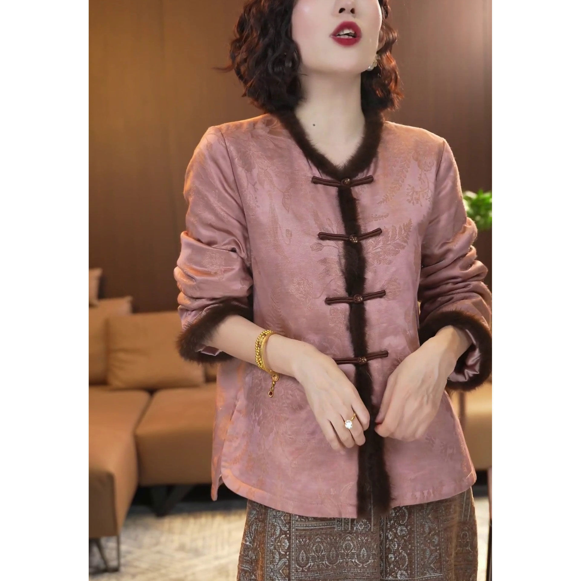 新中式印花百搭长袖上衣秋季新款