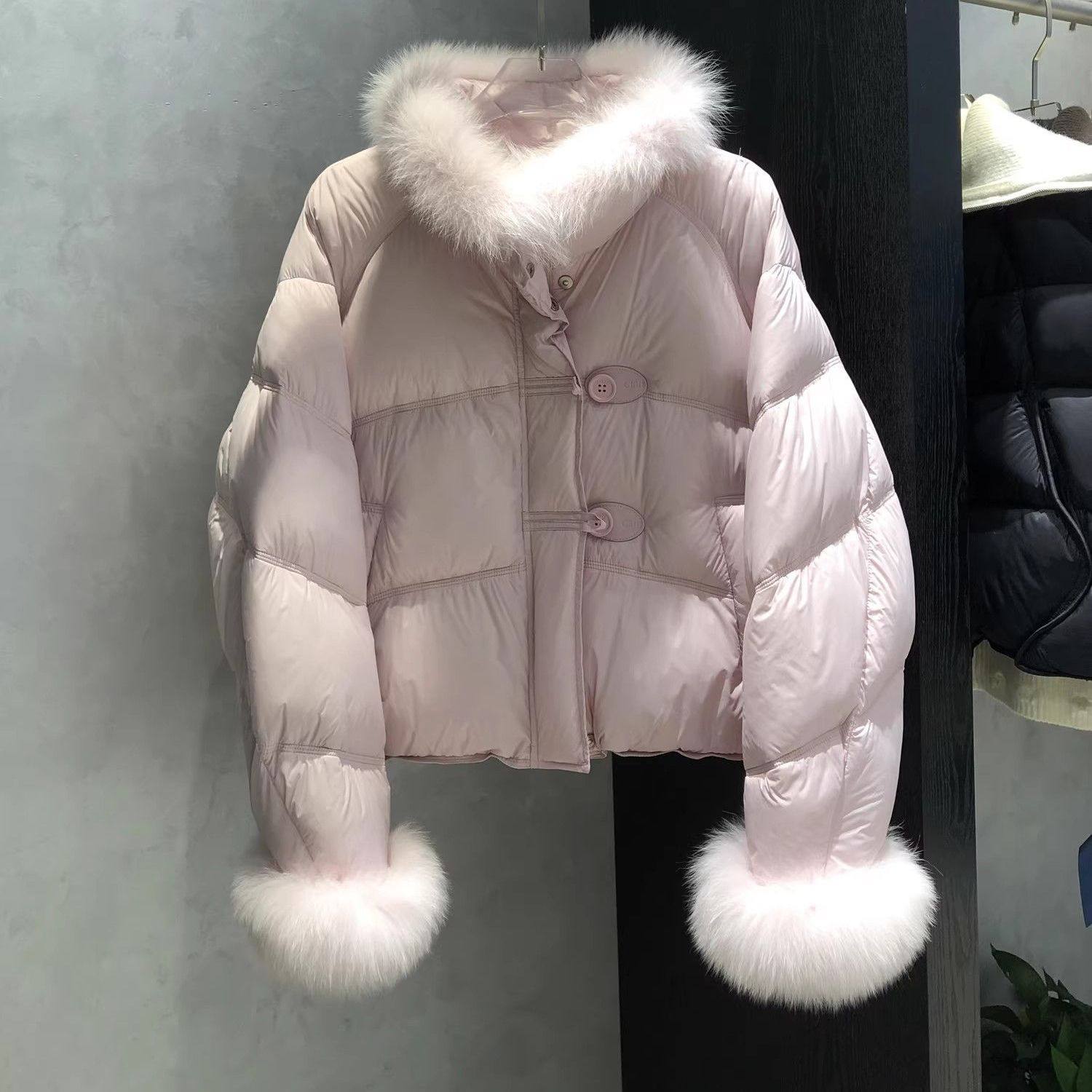 韩系温柔风减龄拼接毛领立领设计保暖长袖棉服女2025冬季新款棉衣,女装/女士精品,大码棉服,淘宝优惠券,粉丝福利购,淘宝优惠卷