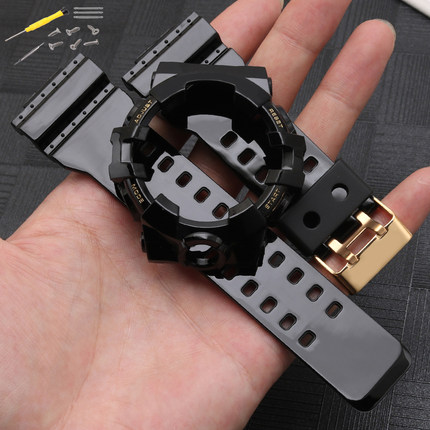 适配卡西欧GA-710GBX手表带GA-700SK/735冰韧透明外表壳5522配件