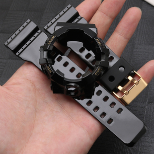 735改装 适配卡西欧GA 黑金手表带GA7007A 表壳5522配件 710GBX