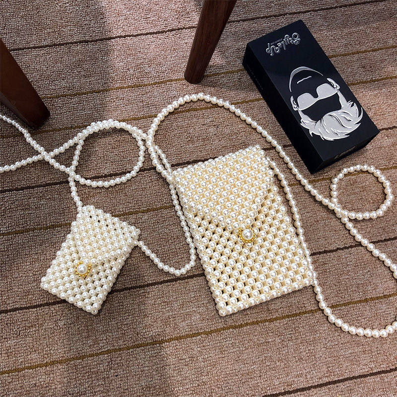 珍珠包包女小斜挎包編織包網紅ins複古手工串珠包百搭迷妳鏈條包在類目 箱包皮具/熱銷女包/男包, 錢包中 - 來自Buy2taobao.com提供專業的淘寶代購服務