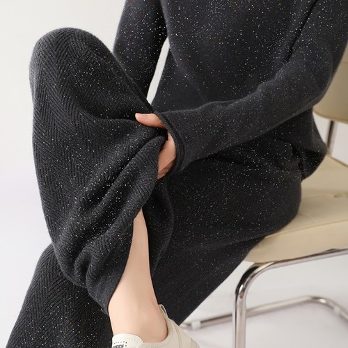 2025秋冬修身显瘦高腰直筒阔腿裤