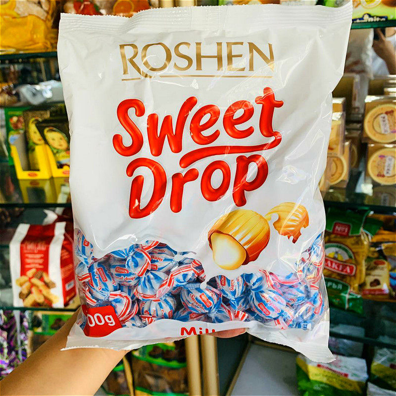 俄罗斯进口roshen如胜糖果滴滴香奶油夹心糖鲜乳球牛奶口喜糖包邮