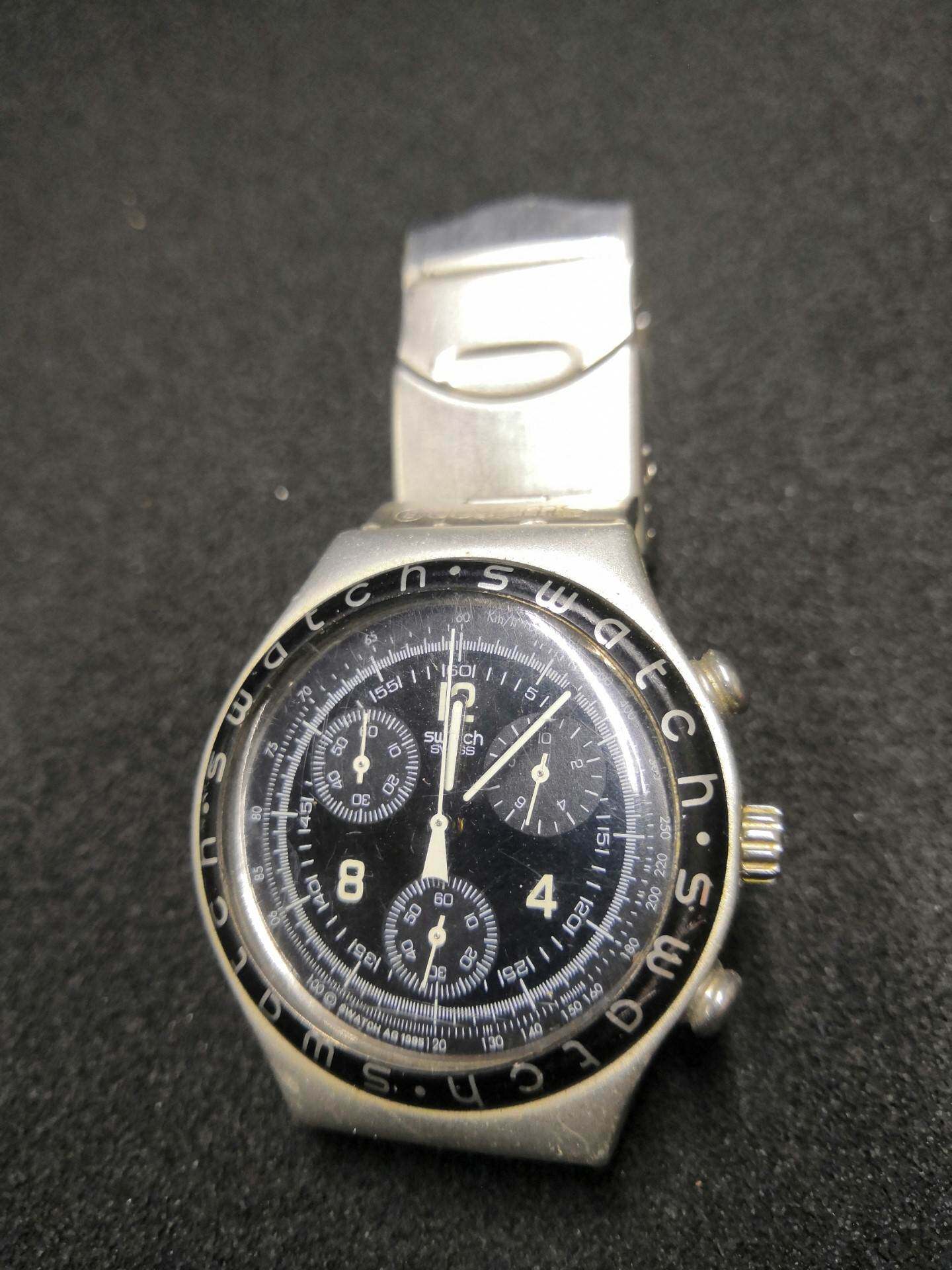 斯沃琪swatch中古三眼石英表