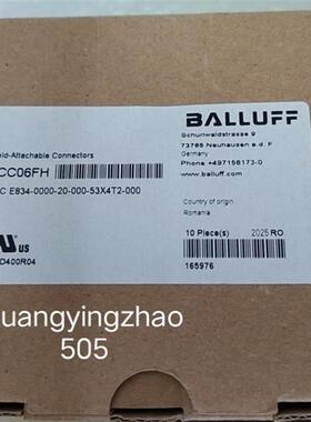 全新巴鲁夫网线接头BCC06FH BCCE834-0000-20-000-53X4T2-000现货