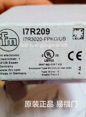 IFM易福门I7R209 I7R3020-FPKG/US-100-IPF 电感式环形接近开关