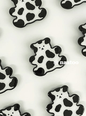 TORR｜自制韩国ins奶牛纹小熊气囊手机壳伸缩懒人支架14ProMax复古15promax