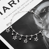 脚链女韩版 潮闺蜜铃铛十字架脚踝脖链 五角星笑脸足链简约森系个性