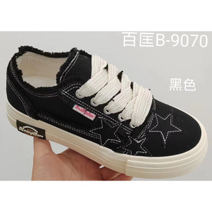 2025新款加绒小白鞋帆布鞋女薄款透气原创星星刺绣厚底ins潮包邮