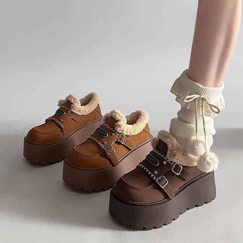 松糕勃肯棉鞋女2024秋冬小个子一