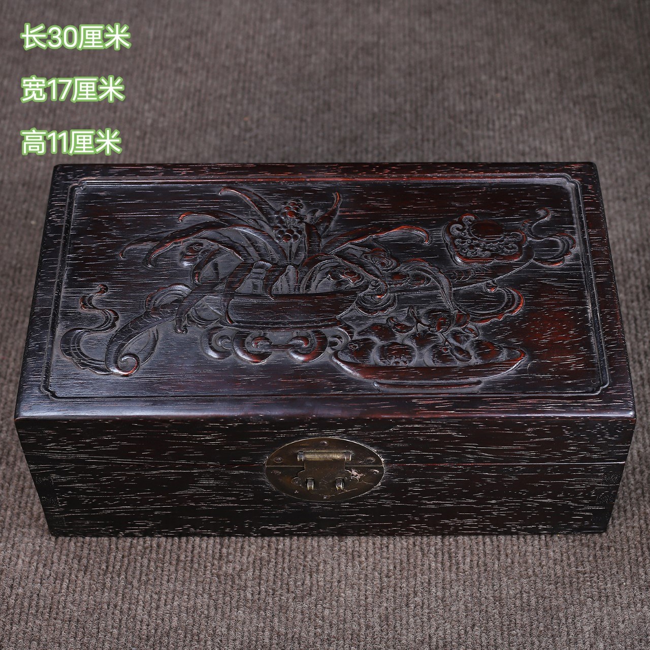 古董文玩花梨木镶嵌贝壳花鸟箱子收纳盒首饰盒摆件复古老物件