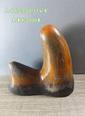 藏传老牛角摆件精雕原双牛角尖老角雕把件居家老货装饰礼品古玩