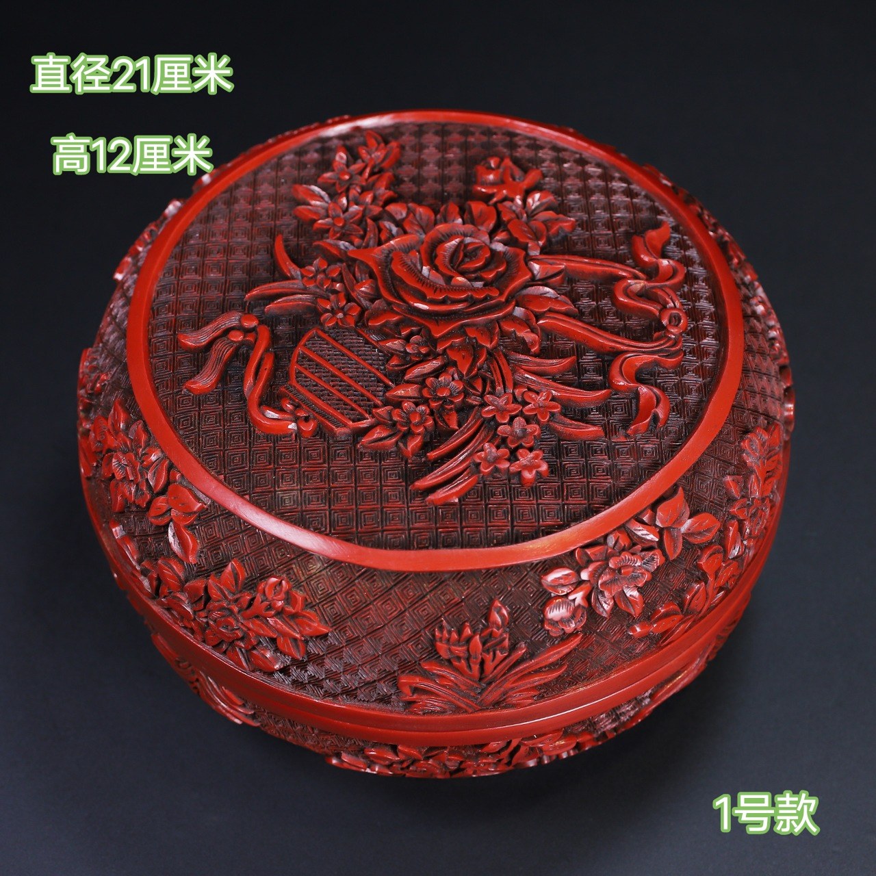 古玩古董老货民间老物件剔红漆器山水雕花首饰盒传统工艺收藏摆件