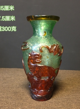 古玩古董收藏仿古琉璃小花瓶摆件客厅家居装饰品